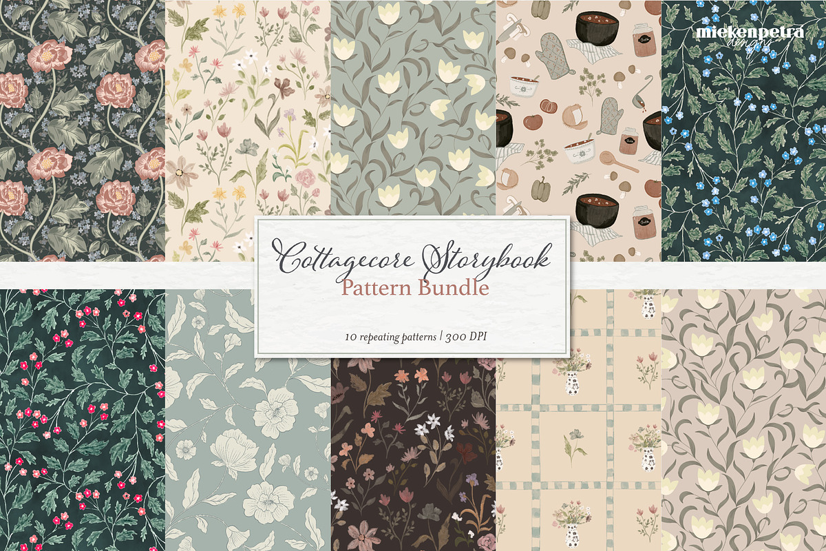 Cottagecore Storybook Pattern Bundle, a Pattern Graphic by Mieken Petra Designs (Photo 1 of 7)