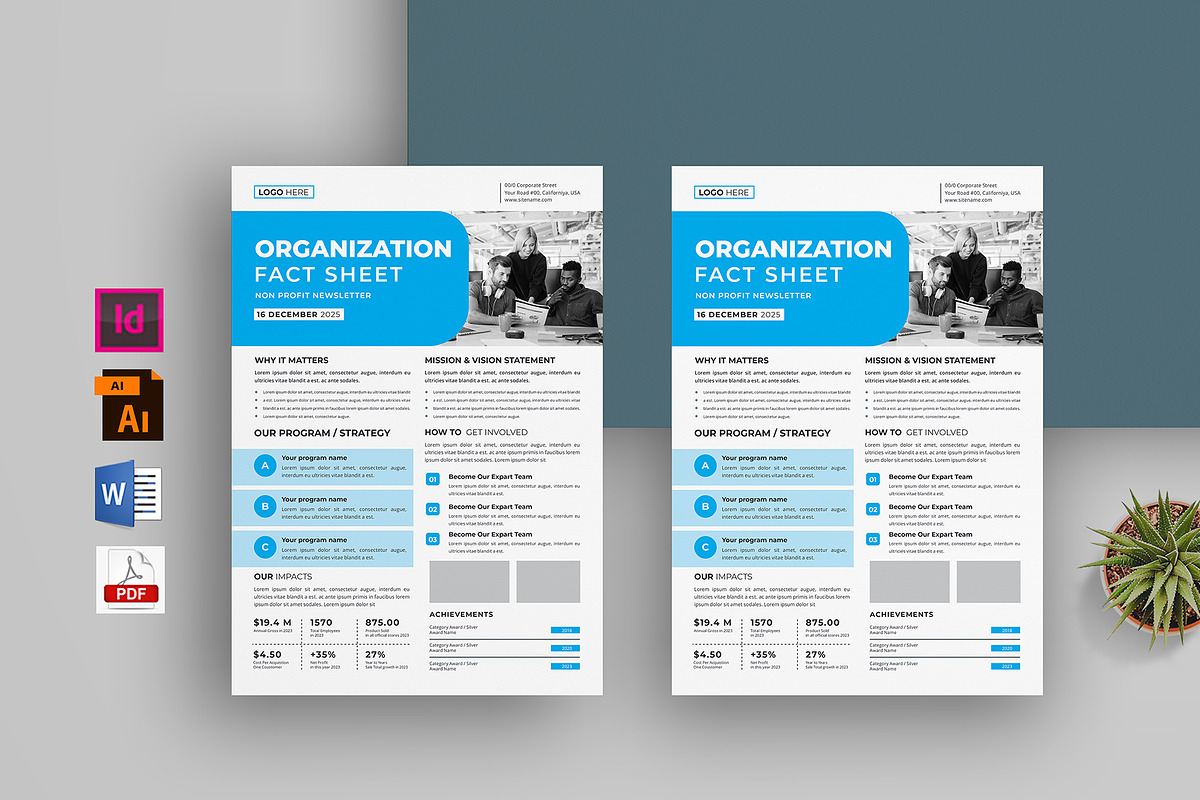 Nonprofit Organization Fact Sheet, a Brochure Template by obayes (Photo 1 of 3)