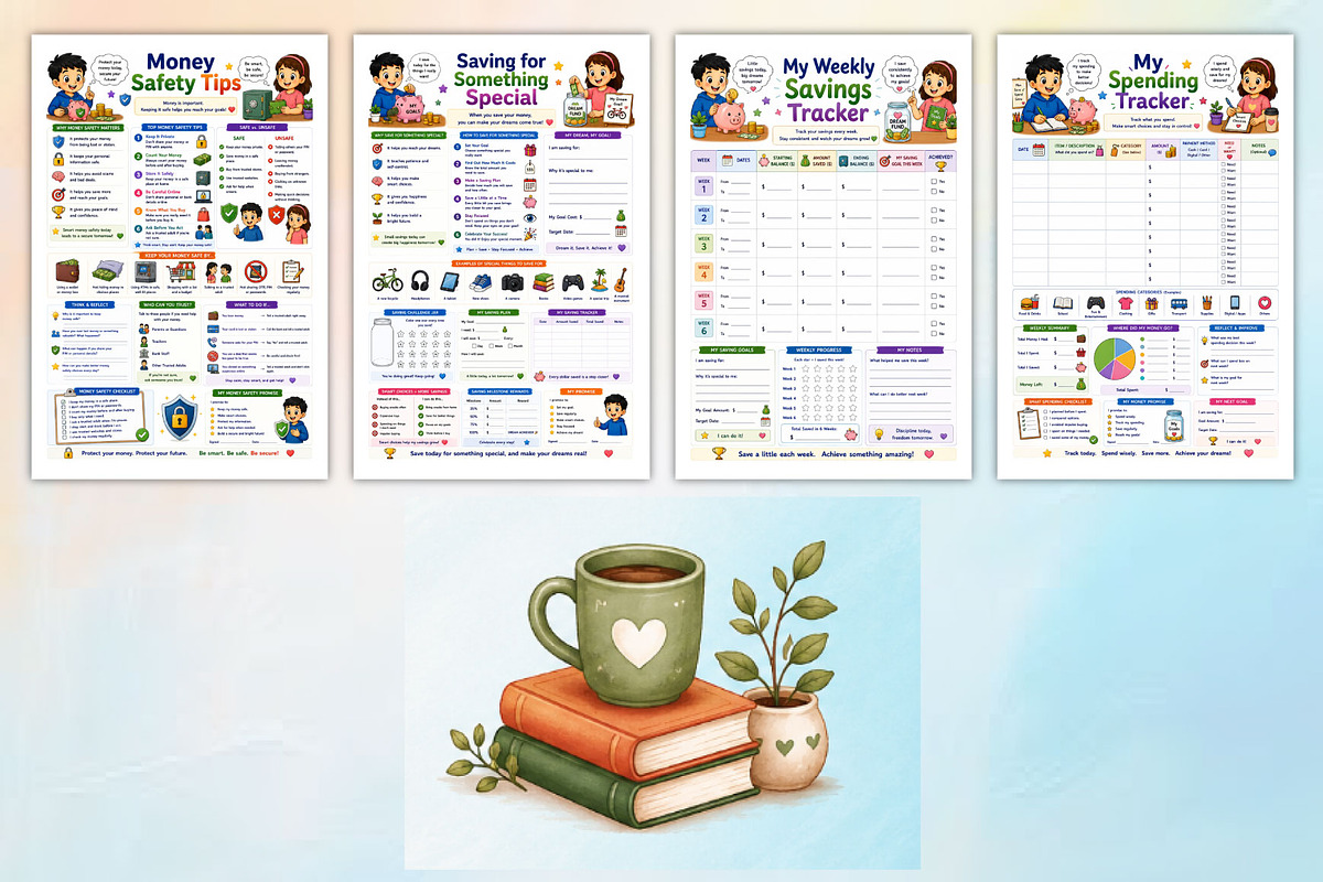 Money Skills for Young Minds, a Stationery Template by Designmela01 (Photo 4 of 4)