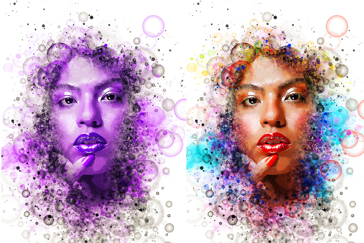 Bubble Watercolor Photoshop Action, a Brushes & More by Studio Retouch (Photo 10 of 14)