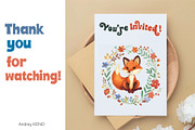 Fox with flowers. TShirt Sticker., an Animal Illustration by KENO Mascots (Thumbnail 11 of 11)