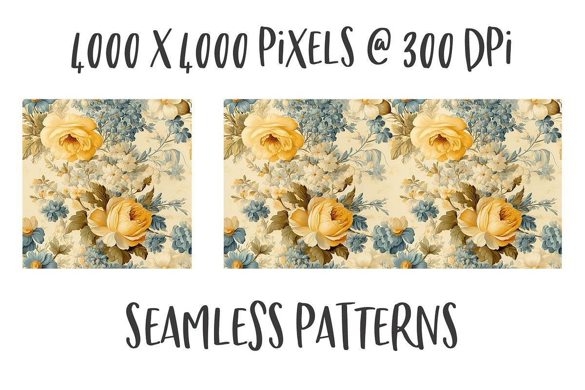 Romantic Florals Seamless Patterns, a Pattern Graphic by Polka Dot Pixels (Photo 4 of 5)