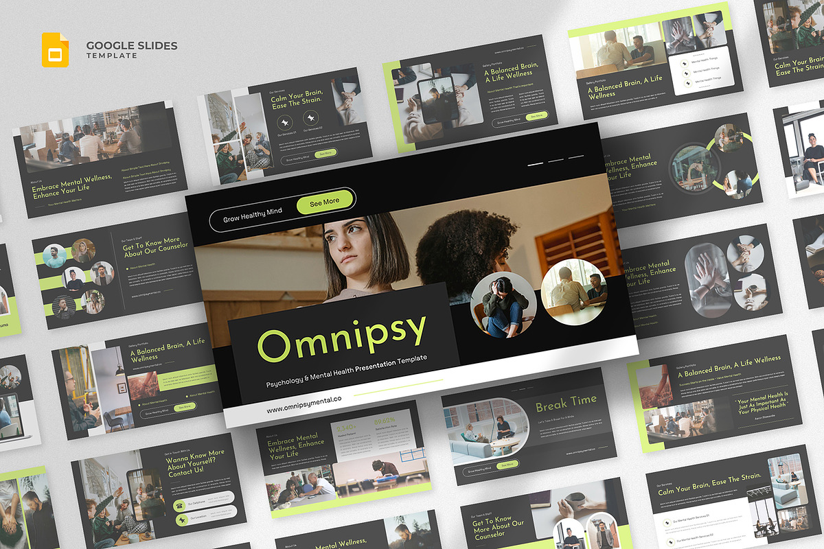 Mental Health Google Slides Template, a Presentation Template by fluffstudio (Photo 1 of 4)