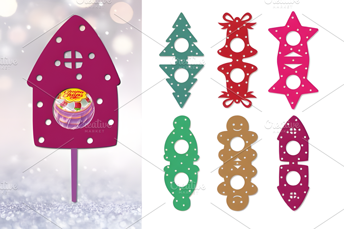 Christmas Lollipop Holder 3d SVG, an Object 3D Model by Coco Bloom (Photo 1 of 5)