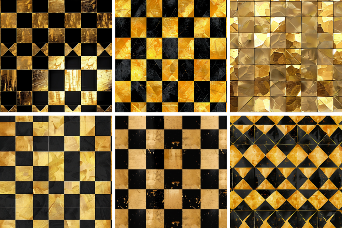 Gold Checkerboard Seamless Patterns, a Pattern Graphic by PrintablesByFranklyn (Photo 3 of 4)