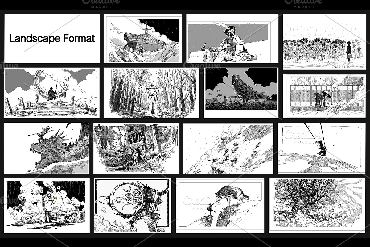 Black & white drawing collection., a Person Illustration by Grandfailure (Photo 2 of 23)