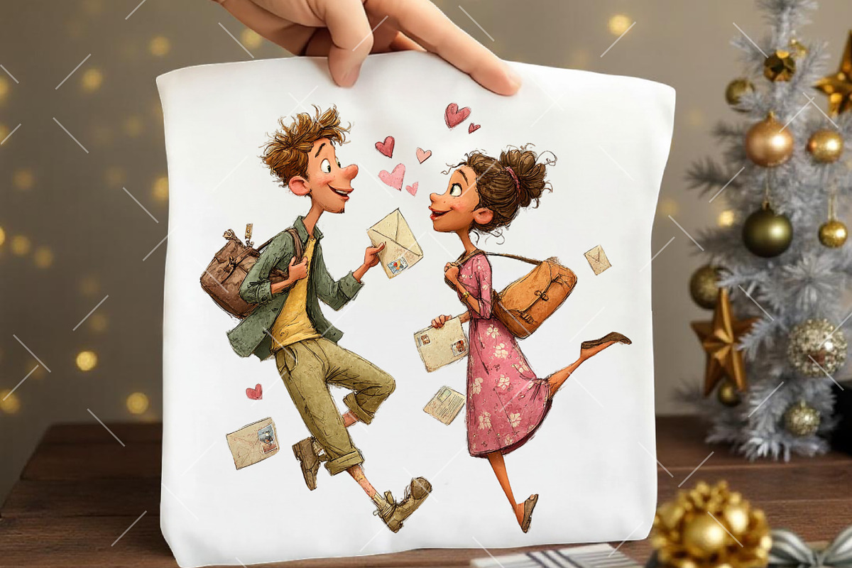 Whimsical Valentine Couple Clipart, an Illustration by OK Design (Photo 5 of 6)