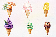 Ice Cream Cone Clipart, an Illustration by CreationArt (Thumbnail 3 of 9)