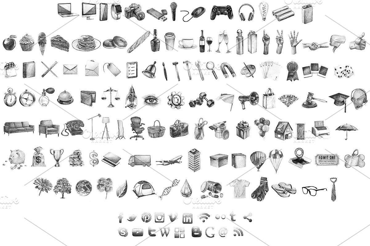Hand-Drawn Icons (Clip art), an Icon by Onyx Templates (Photo 2 of 14)