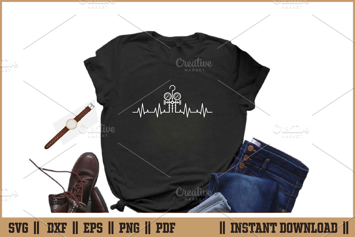 EKG Line Heartbeat HVAC Technician, a Healthcare Illustration by Handy Arts Studio (Photo 2 of 3)