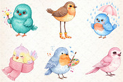 Quirky Whimsical Birds Clipart, an Illustration by Libby Wishes (Thumbnail 3 of 7)
