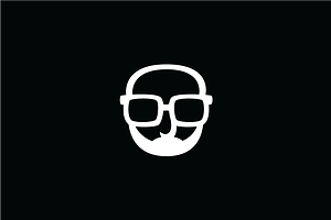 Cool Man Glasses Logo Template