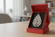 Teardrop Laser Cut Earrings, an Object Graphic by Designer_Momina (Thumbnail 4 of 5)
