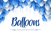 Balloons - A Beautifully Fun Font, a Script Font by potterDesigns (Thumbnail 1 of 9)