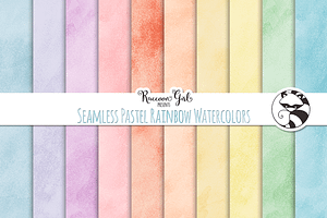 Seamless Pastel Rainbow Watercolors