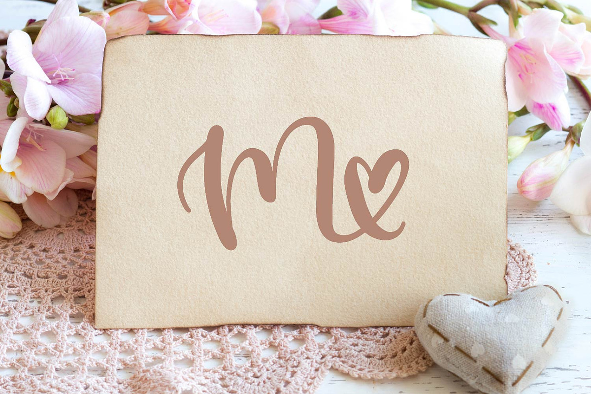 Heart Monogram Font - Hand Lettered preview 7