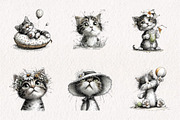Whimsical Summer Cats Clipart, an Illustration by CreationArt (Thumbnail 4 of 7)
