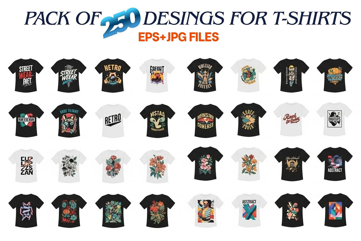 250+ Editable T-Shirt Vectors, a Branding & Logo Template by CreativeCraft0 (Photo 5 of 6)