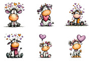 Whimsical Valentine Cow Clipart, an Illustration by CreationArt (Thumbnail 5 of 6)