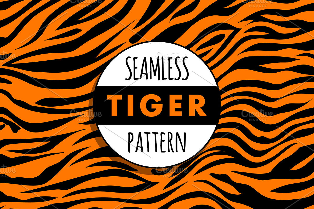 Big cat seamless pattern bundle, a Pattern Graphic by Queen of Infographics (Photo 4 of 9)
