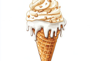 Ice cream cone with swirls dripping, a Food & Drink Photo by Pixeness Studio
