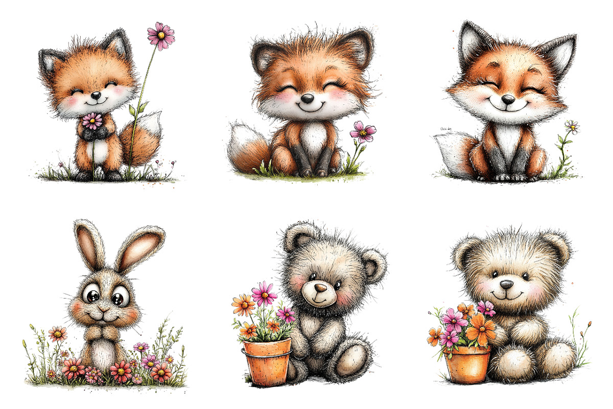 Spring animals clipart, an Illustration by SinaCreation