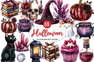 Burgundy & Halloween Sublimation png, an Illustration by Watercolor design