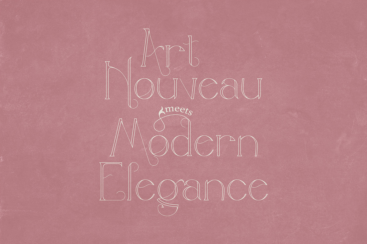 Gladiolus: Elegant Art Nouveau Type, a Serif Font by Megan Mahfoud Studio (Photo 5 of 8)