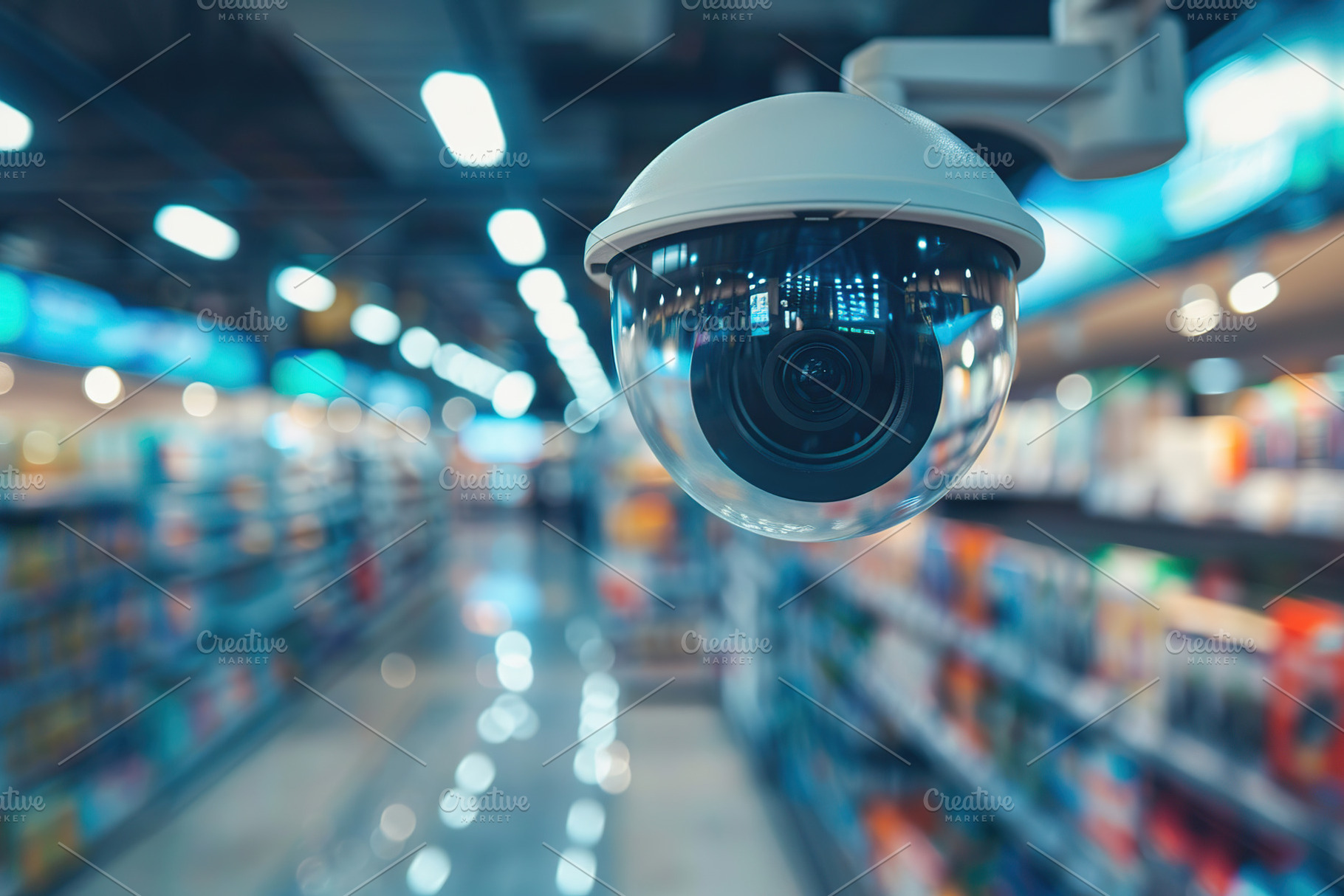 Modern public CCTV camera on wall on blurred building background, a Technology Photo by AlyaAnd