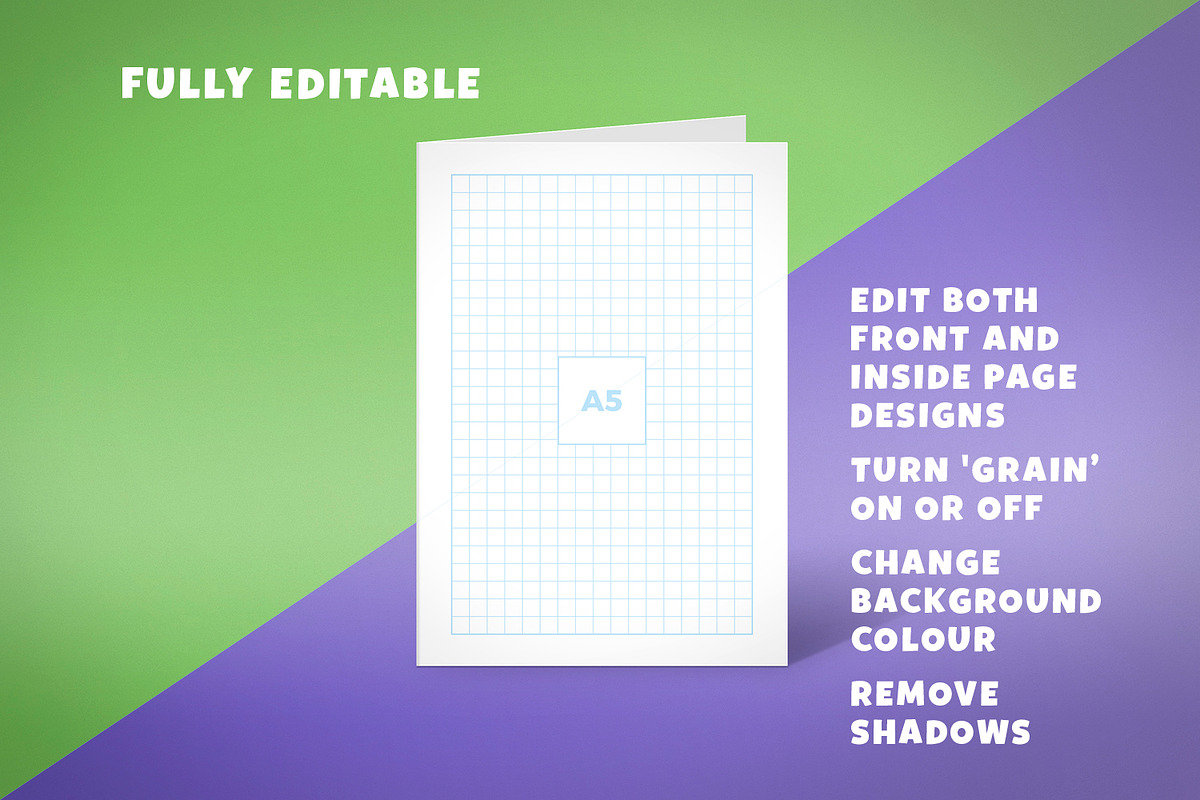 A5 Greetings Card Bi-fold Mock Up, a Print Template by Little Type Factory (Photo 3 of 8)