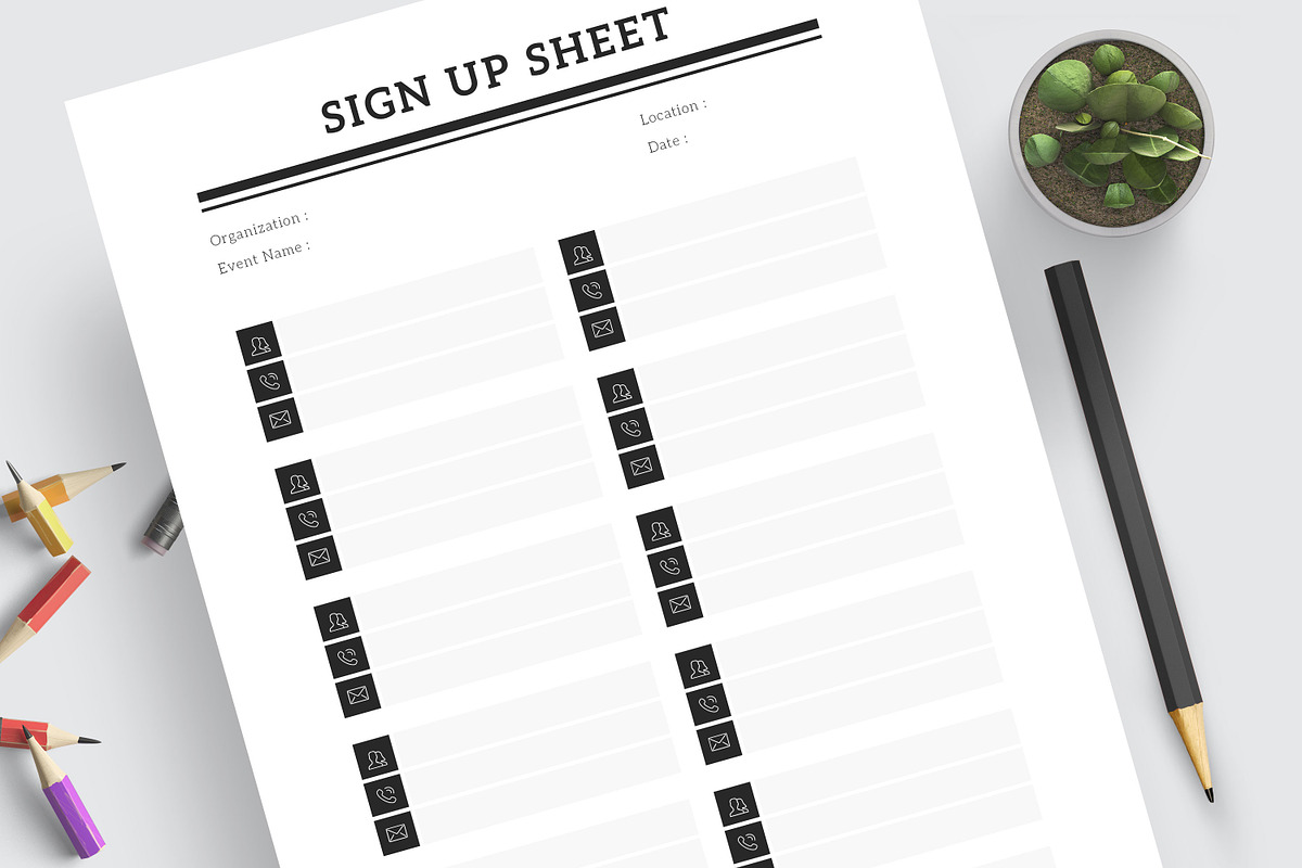Email Sign Up Sheet, a Stationery Template by Amit Debnath (Photo 7 of 8)
