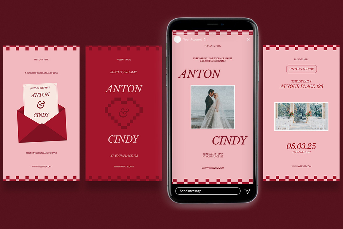Elegant Wedding Invitation Instagram, a Social Media Template by Attype (Photo 3 of 4)