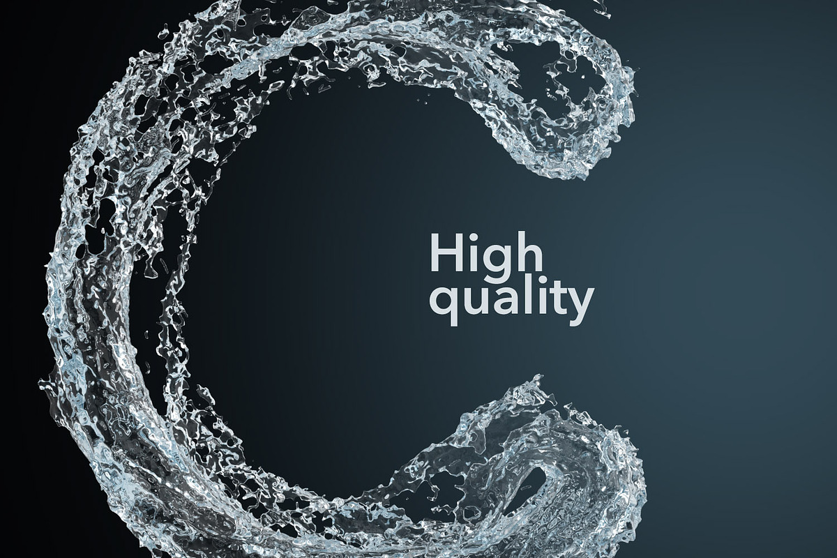 PSD Liquid Water 3D Letters, an Object Graphic by GK Creative (Photo 3 of 7)