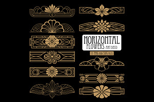 11 Art Deco Horizontal Flowers