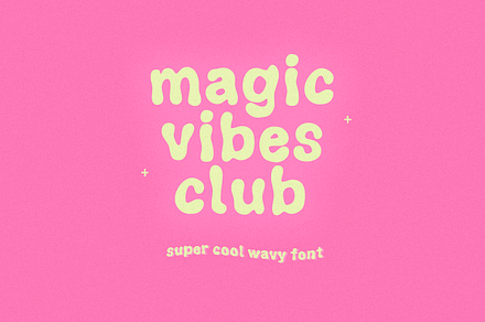 Magic Vibes Club | Retro Wavy Font, a Handwritten Font by KA Designs