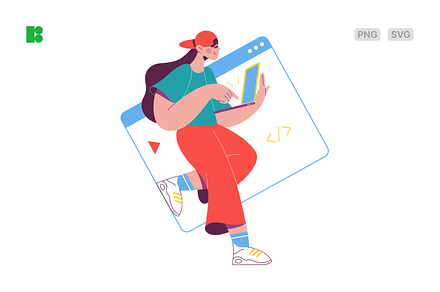 Woman working on laptop