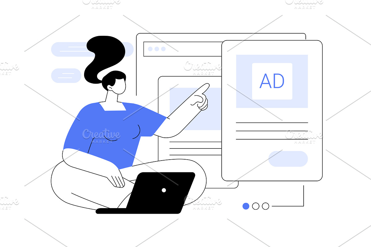 Content ads creation isolated, a Finance Illustration by Visual Generation