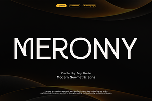 Meronny - Geometric Ligature Font