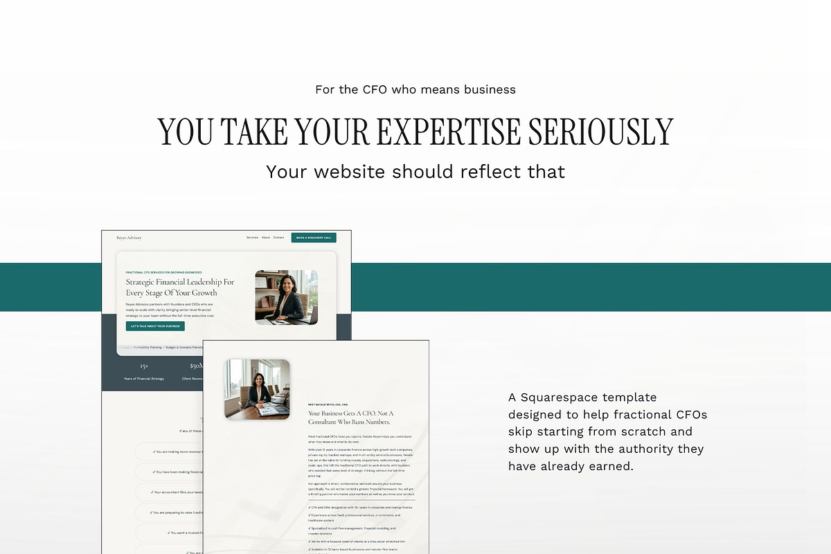 Financial Advisor Website Template, a Squarespace Template by Pretty Boss Designs (Photo 2 of 6)