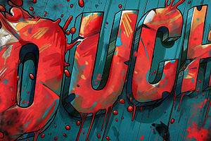 A vibrant comic-style illustration featuring the word 'OUCH!' in bold letters,, a Background Photo by ImageMir
