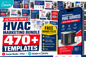 HVAC Social Media Templates Pack, a Social Media Template by PSDPixel