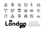 75 London Icons, an Outline Icon by Prosymbols (Thumbnail 1 of 8)
