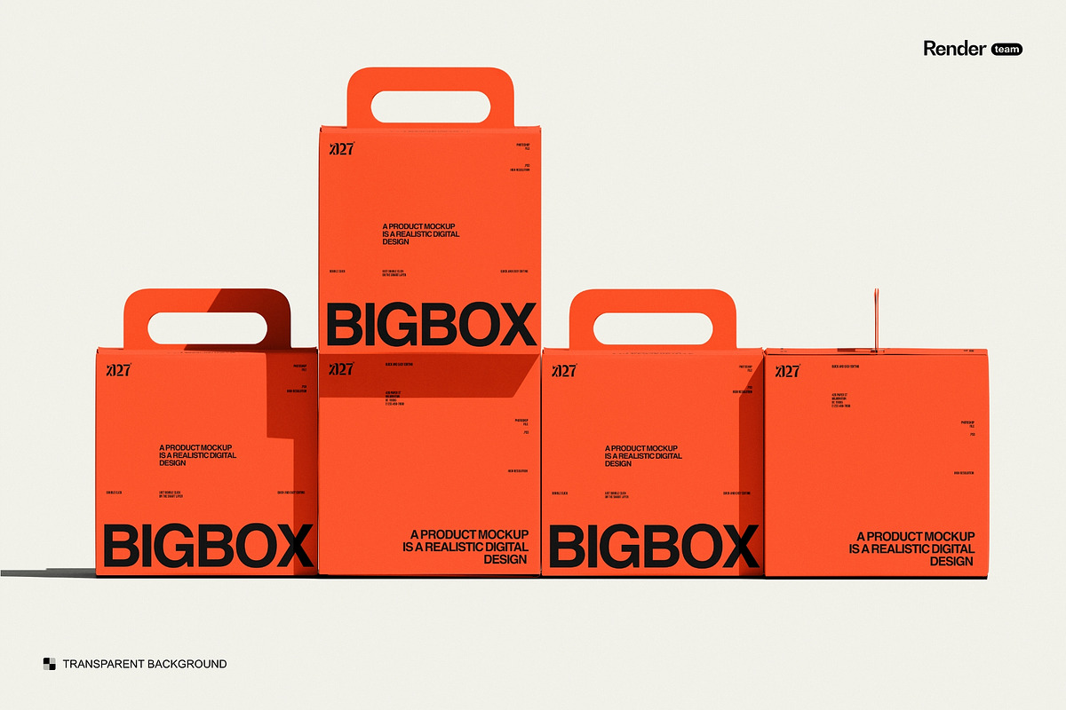 Paper Box Mockup Set, a Packaging Mockup by Renderteam (Photo 10 of 11)