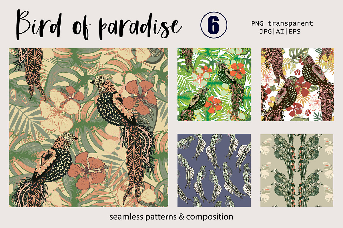 Bird of paradise collection, a Pattern Graphic by Polanika (Photo 1 of 8)
