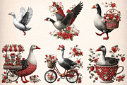 Strawberry Goose Clipart Bundle, an Illustration by Digital Artistic99 (Thumbnail 3 of 9)