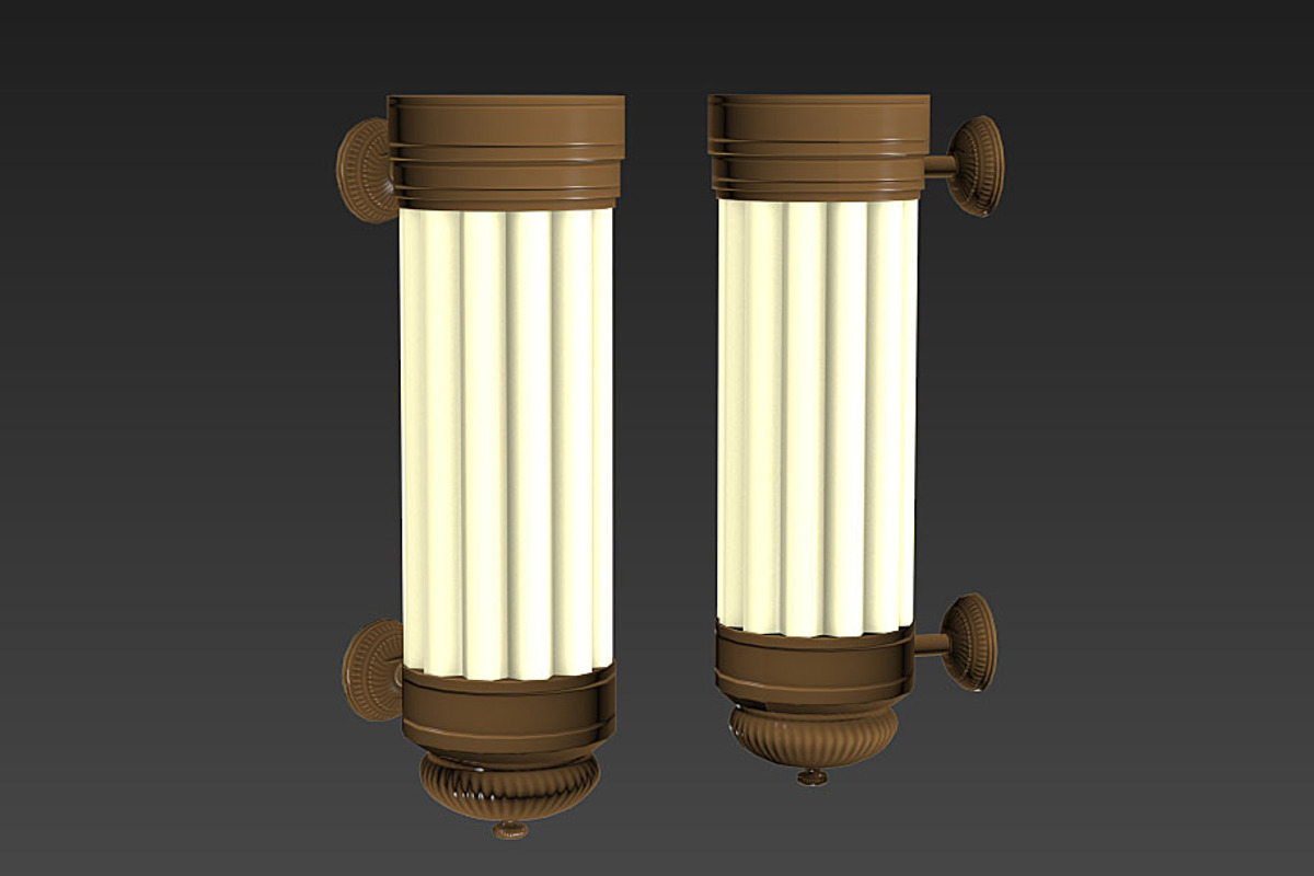 Light Sconce - Art Deco, a Furniture 3D Model by Video Game Assets (Photo 1 of 2)
