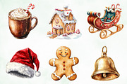 Watercolor Whimsical Christmas PNG, an Illustration by Creative Art (Thumbnail 10 of 10)