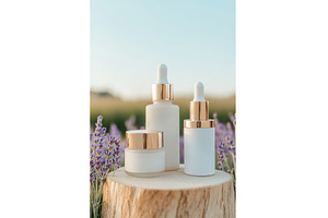 White Skincare Product Set on Wood, a Beauty & Fashion Photo by Lermont51