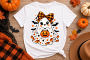 Kawaii Halloween Ghost PNG, a Seasonal Illustration by Watercolor design (Thumbnail 1 of 3)