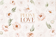 Peony Love watercolor patterns, an Illustration by Angele Kamp (Thumbnail 9 of 10)